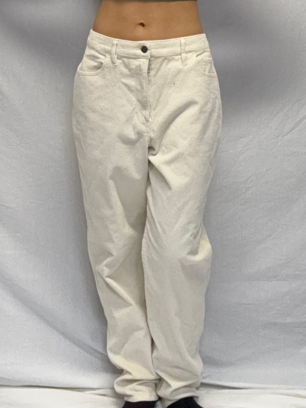 Hollister white corduroy jeans